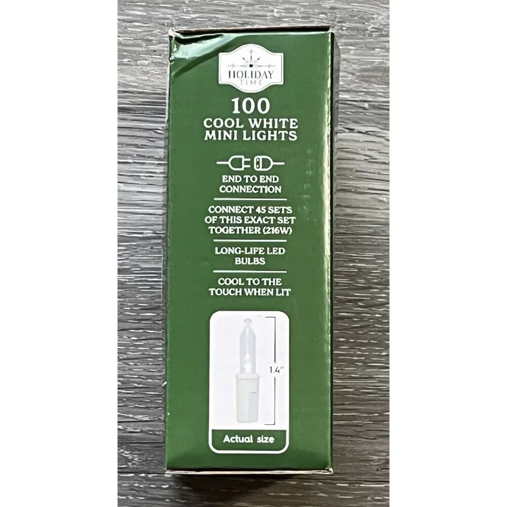 Cool White Mini LED 100 Ct String Lights White Wire Indoor/Outdoor (lot of 2)